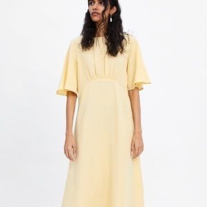 Zara yellow linen dress